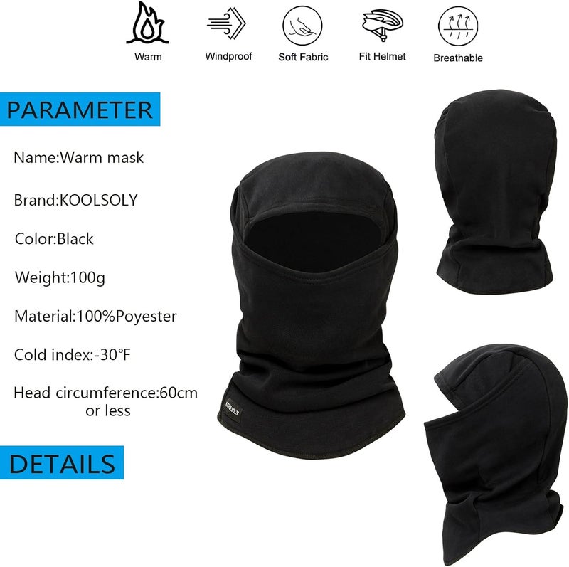 KOOLSOLY Ski Mask Balaclava Cold Weather Warm and Fleece Face Mask Neck Warmer Full Face Mask for Men&Women - Image 5